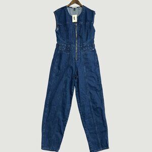 Universal Thread Dark Blue Denim Sleeveless Jumpsuit Romper